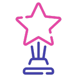 Pink + Purple Icon: Award Trophy